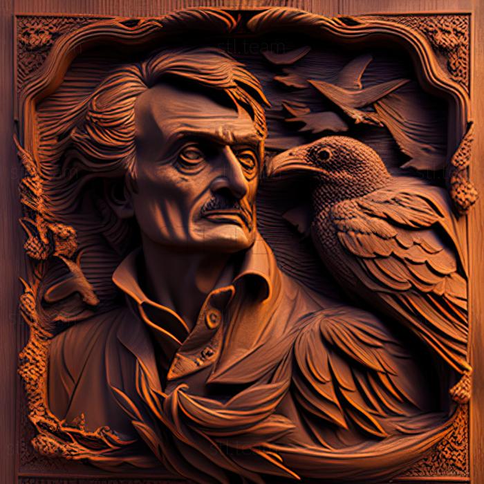3D model The Raven Edgar Allan Poe 1845 (STL)